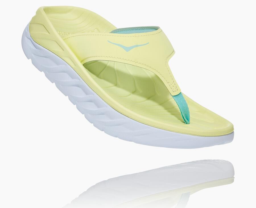 Hoka One One Sandale Damske Žlté/Biele - ORA Recovery Flip - 56027-RBHV